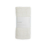 Cotton Muslin Swaddle Blanket - Tan Gingham