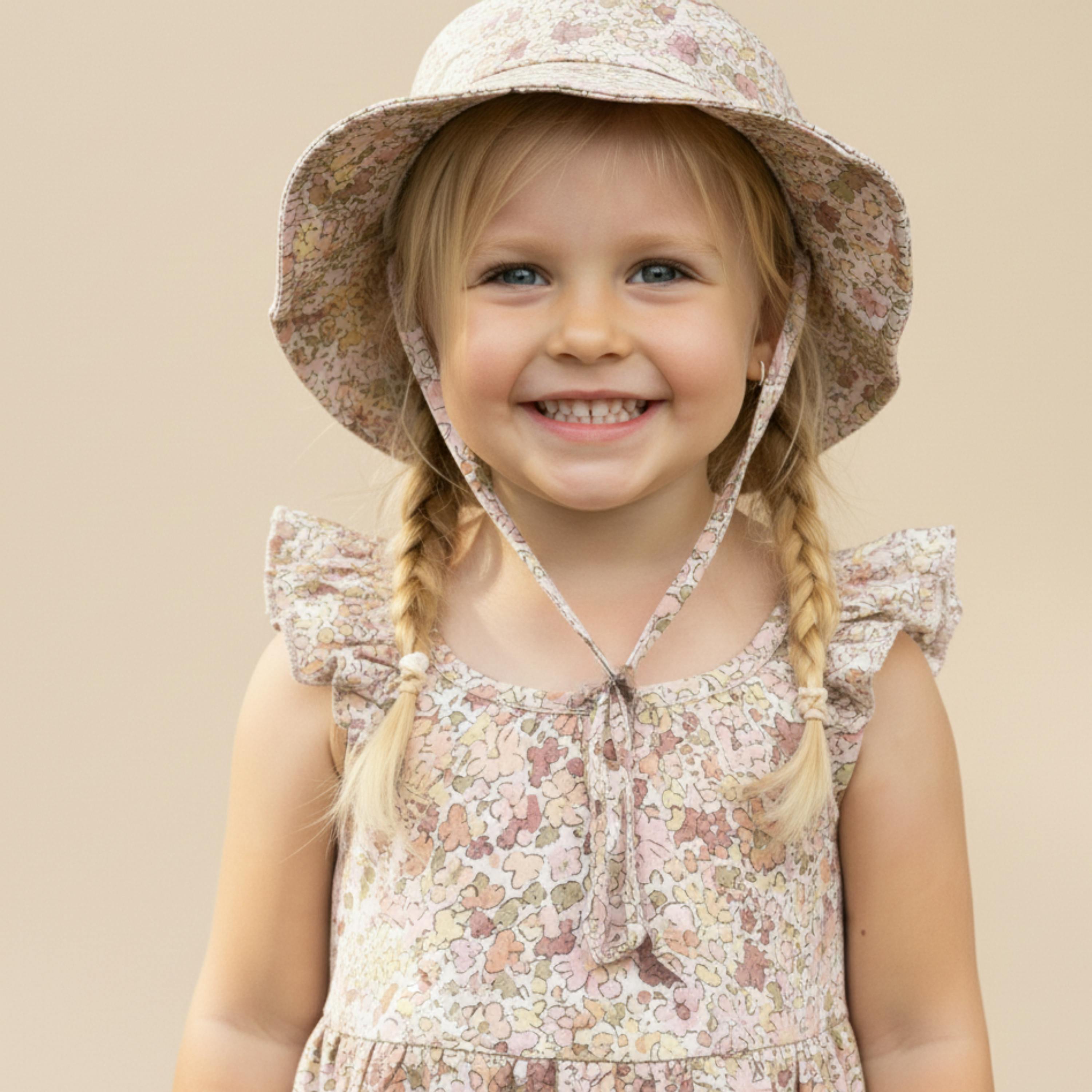 Organic Bucket Sun Hat - Pastel Bloom