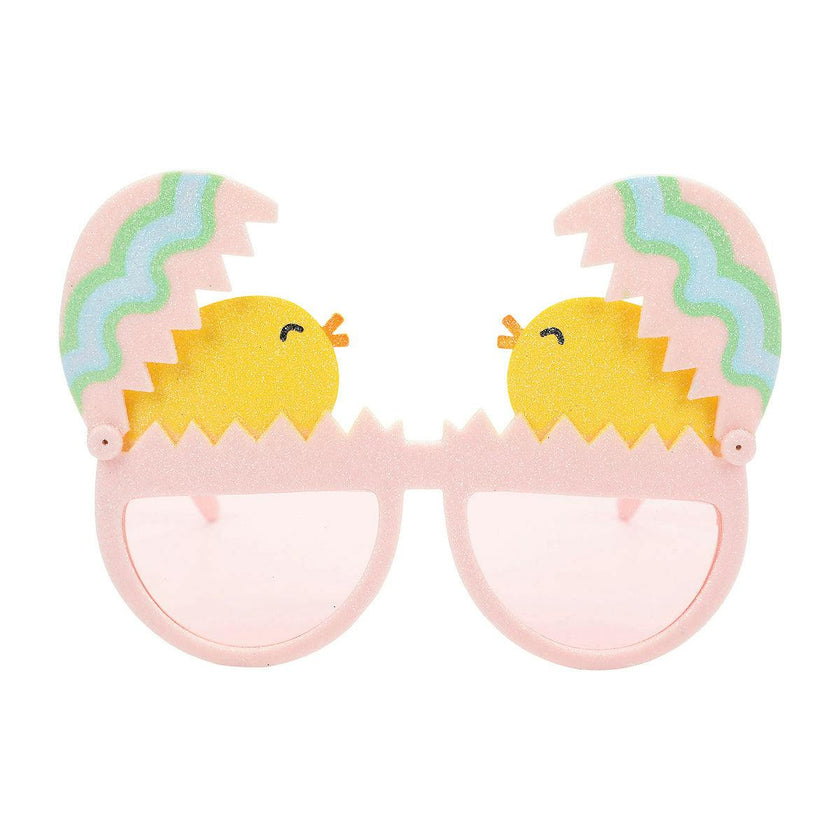 Packed Party Peek-a-Boo Chick Novelty Glasses - Pink Frames with Glitter Chick and Pastel Egg Details, Pink Lenses, and Peep This Gold Text, 5.9x3.5 Inch