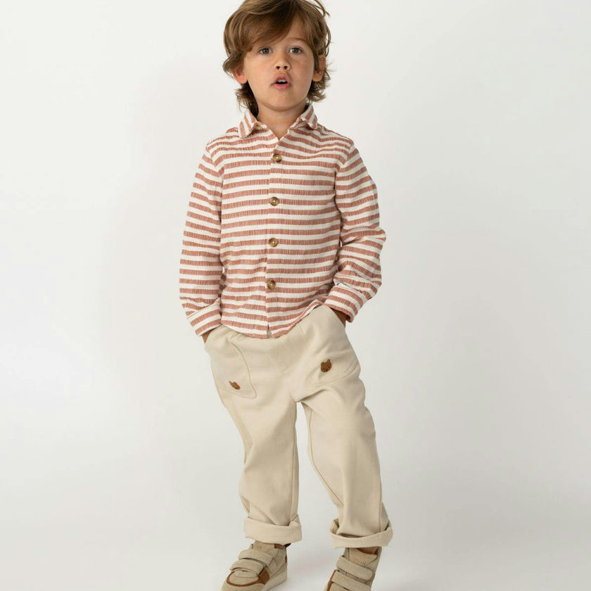 Leom Shirt | Rust - White Striped