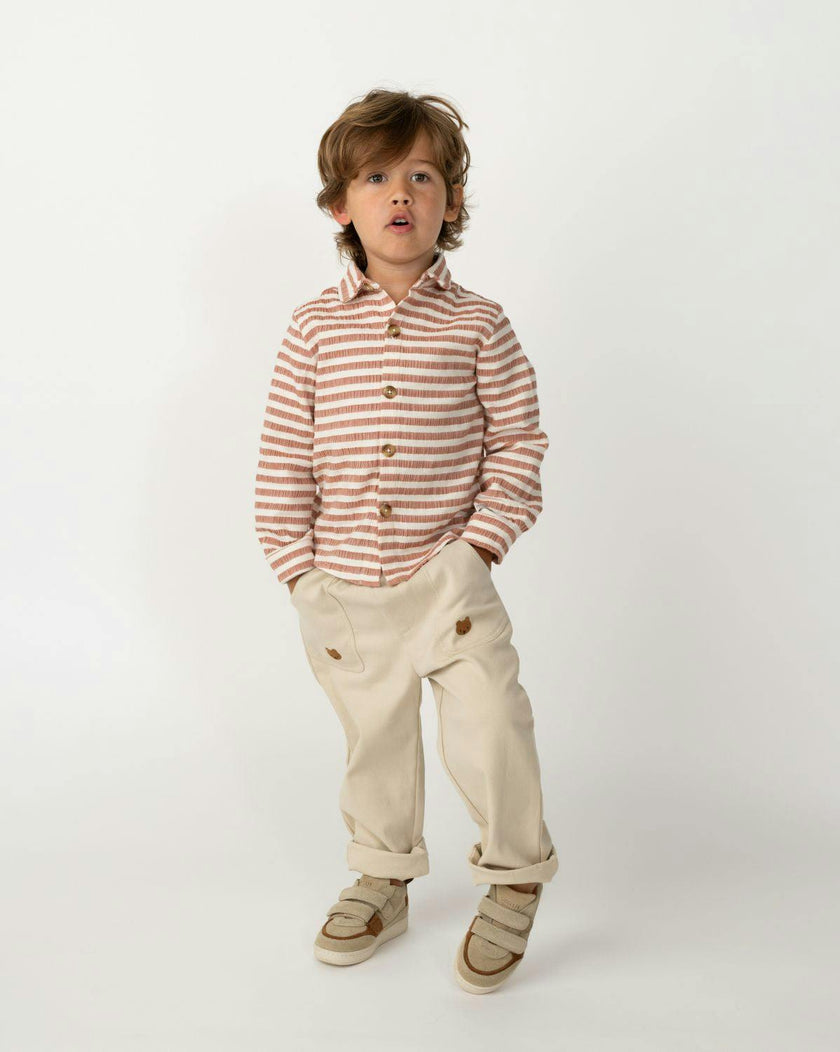 Leom Shirt | Rust - White Striped