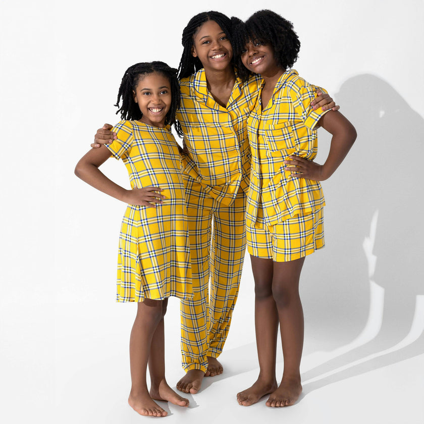 Clueless Total Betty Plaid Bamboo Girls' Short Sleeve Dress