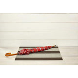 Bold Stripe Shag Floor Mat, Grey