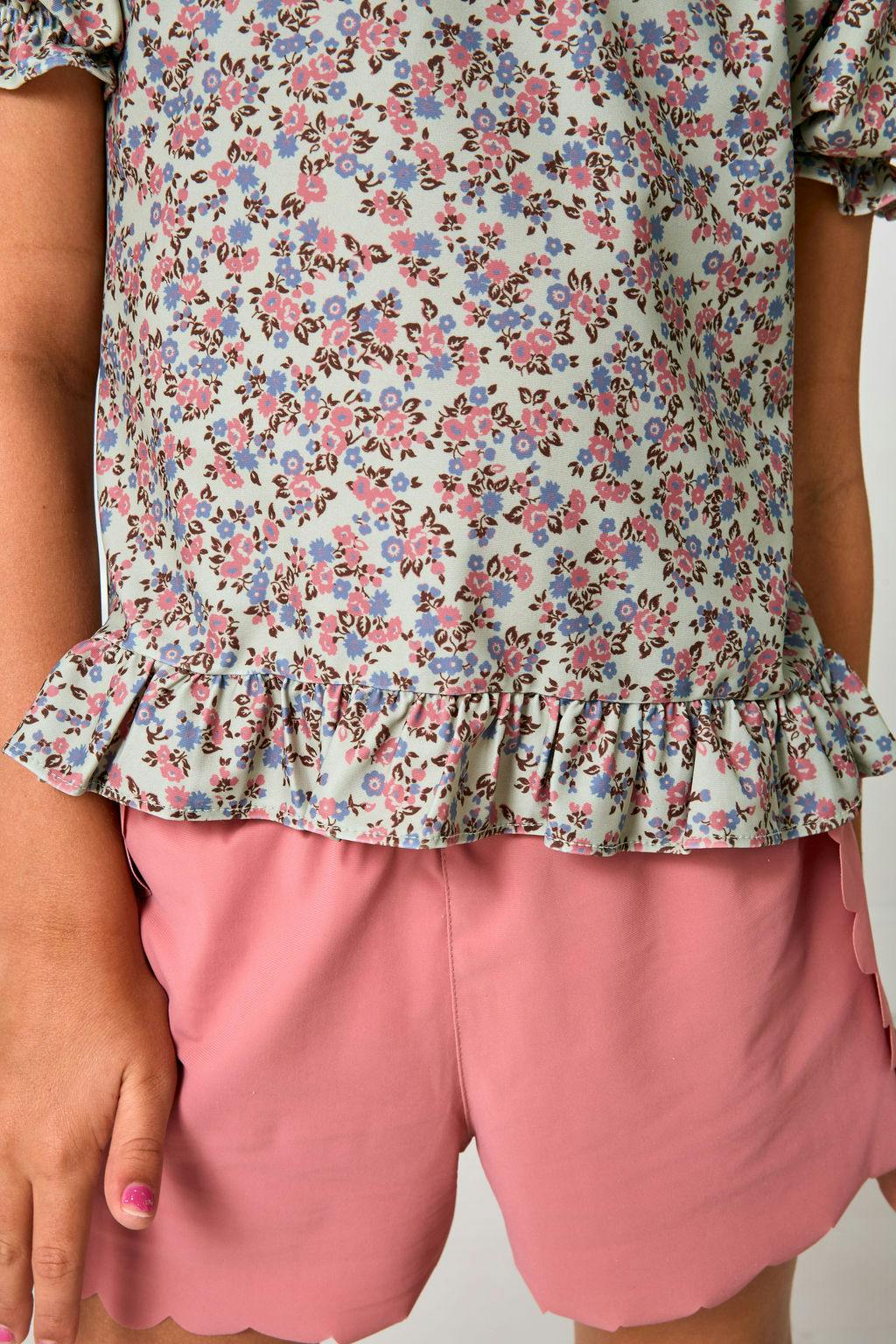 fall floral ruffle tee