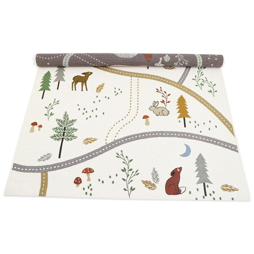 Flat Woven Graphic Print Rectangular Play Rug
