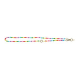 Packed Party Bead the Way Rainbow Beaded Phone Chain - 26-Inch Multicolor Beaded Chain with Gold Clips and Keyring Clasp for Phone Cases and Pouches