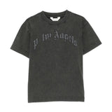 Black Curved Logo Faded T-Shirt