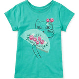Flamenco Kitty Graphic Tee, Blue