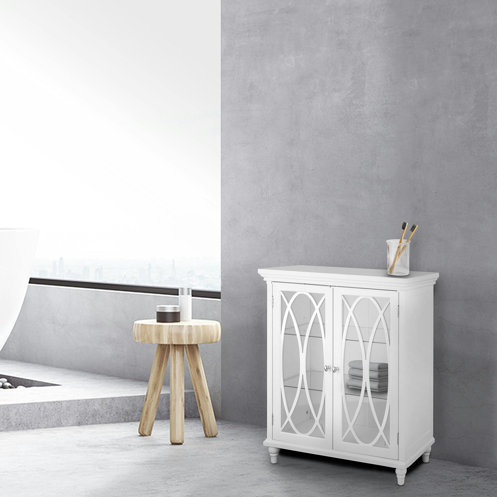 Florence 2 Door Wooden Floor Cabinet with Adjustable Shelves