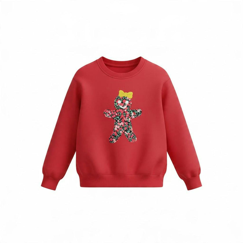 Liberty of London children's gingerbread design red jumper