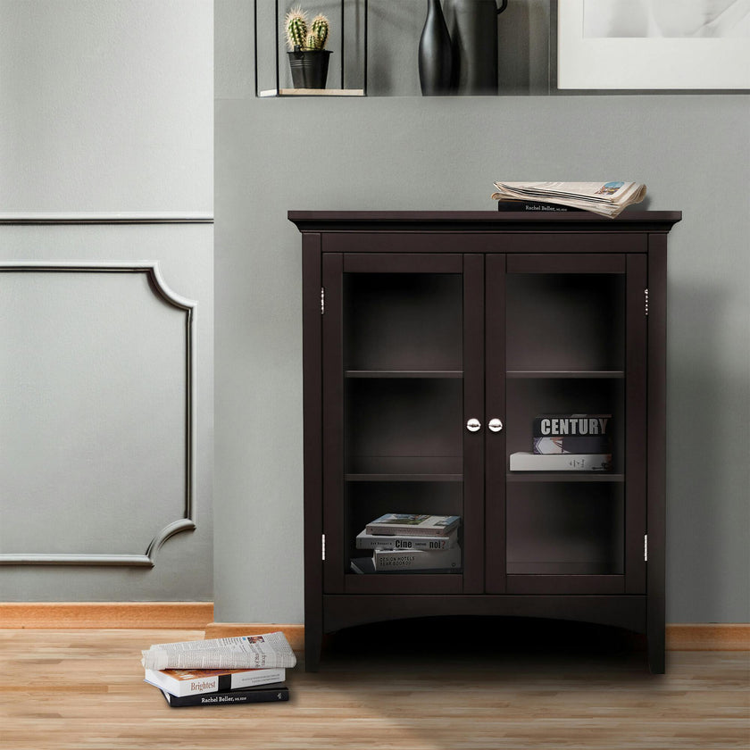 Madison Wooden Floor Cabinet with 2 Glass Doors