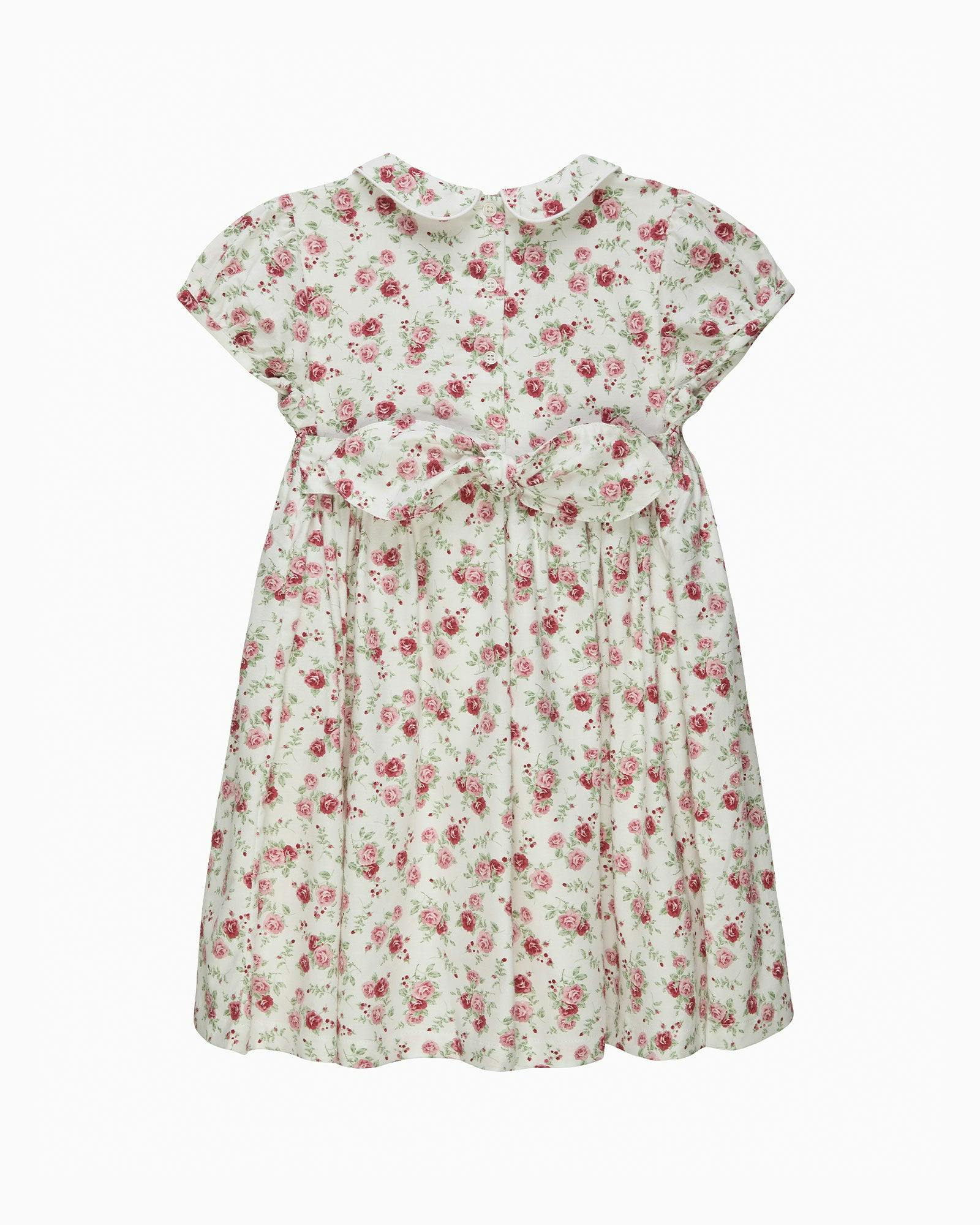 Arabella Rose Floral Smocked Dress in Pink