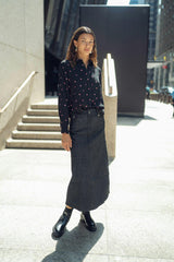 BLACK DENIM SKIRT