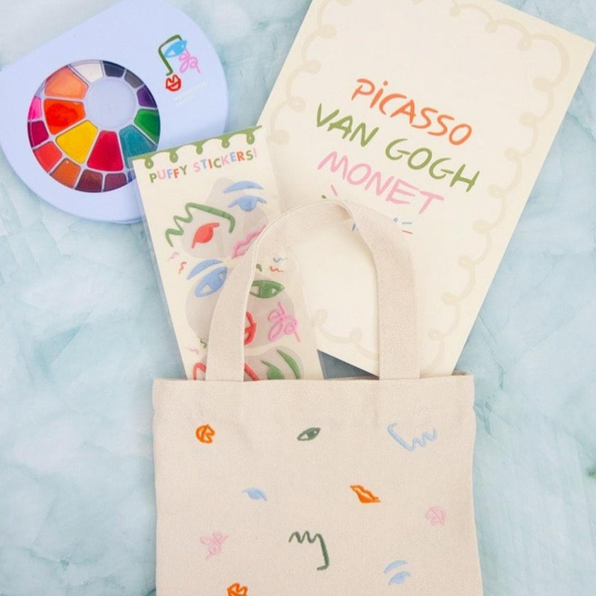 Art Party Embroidered Mini Tote