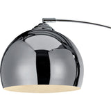 Arquer Arc Floor Lamp With Chrome Finished Shade And White Marble Base