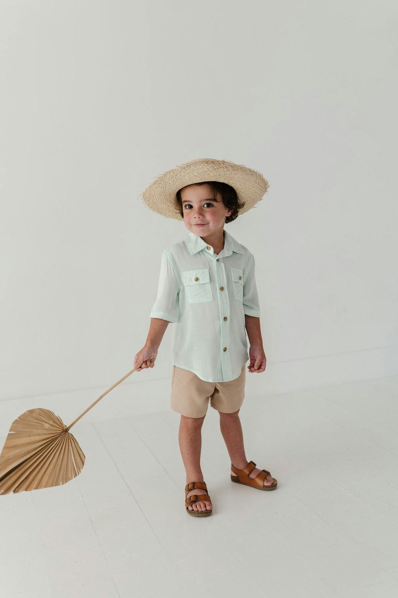 Boys Utility Shirt in Sky Blue