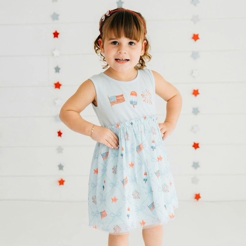 Patriotic Trellis Tank Tutu Dress