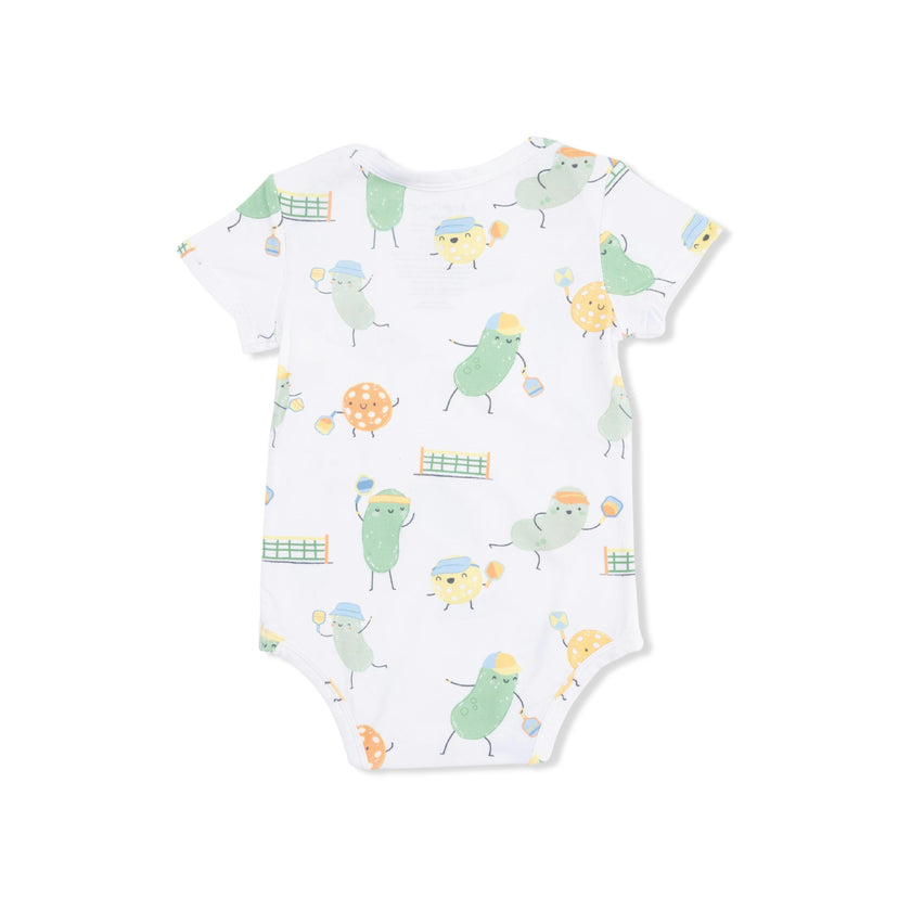 Pickles Playing Pickleball - Short Sleeve Bodysuit