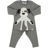 Large Cream Applique L/S 2pc Set