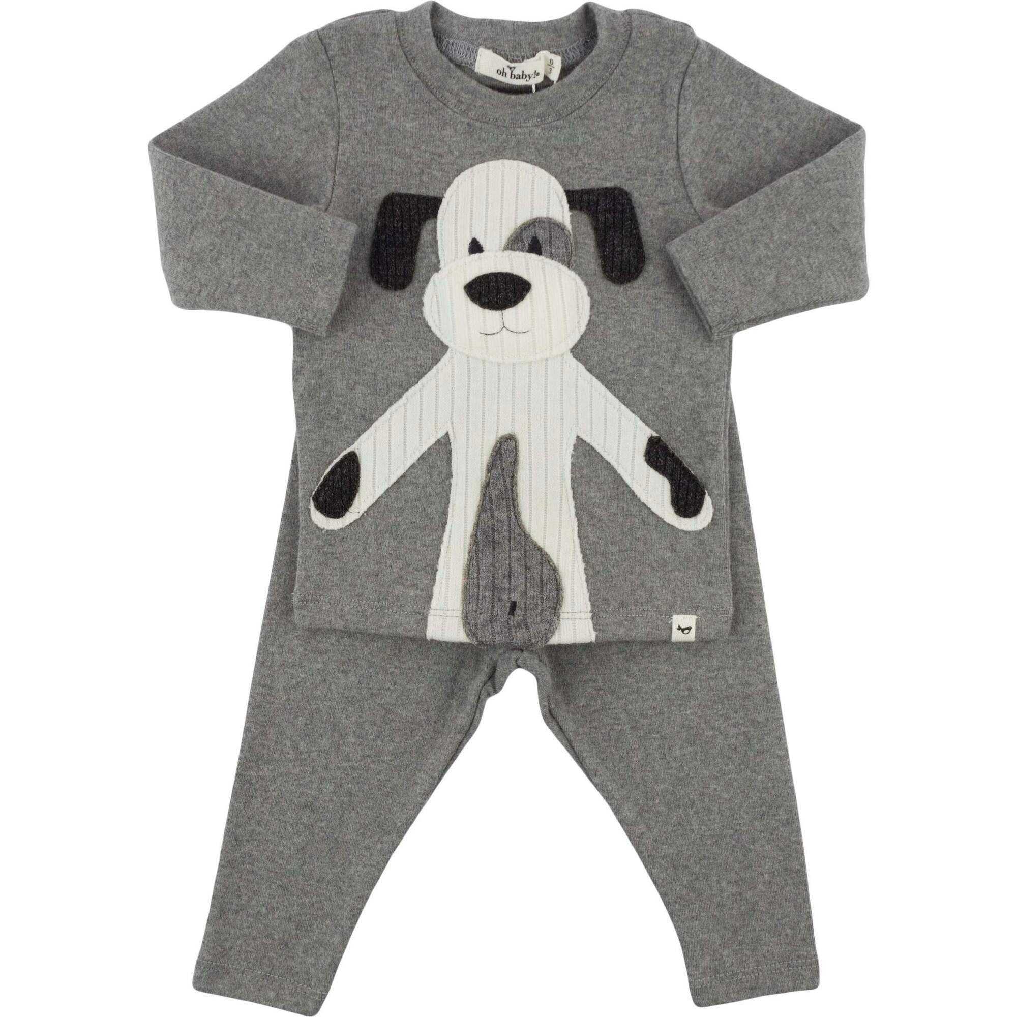 Large Cream Applique L/S 2pc Set
