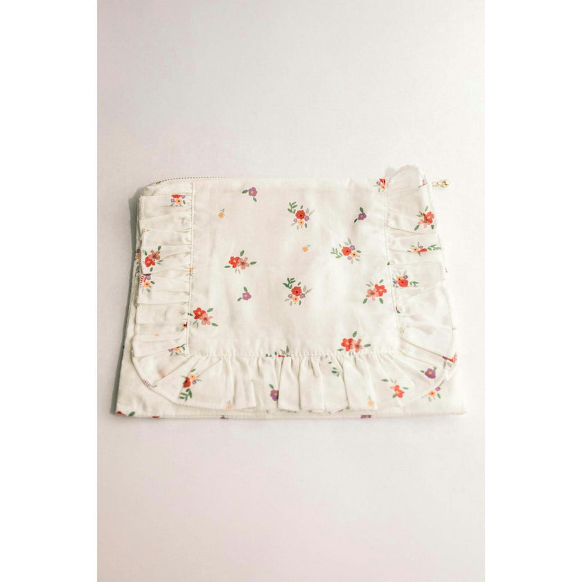 Summer Petals Timeless Floral Ruffle Pouch