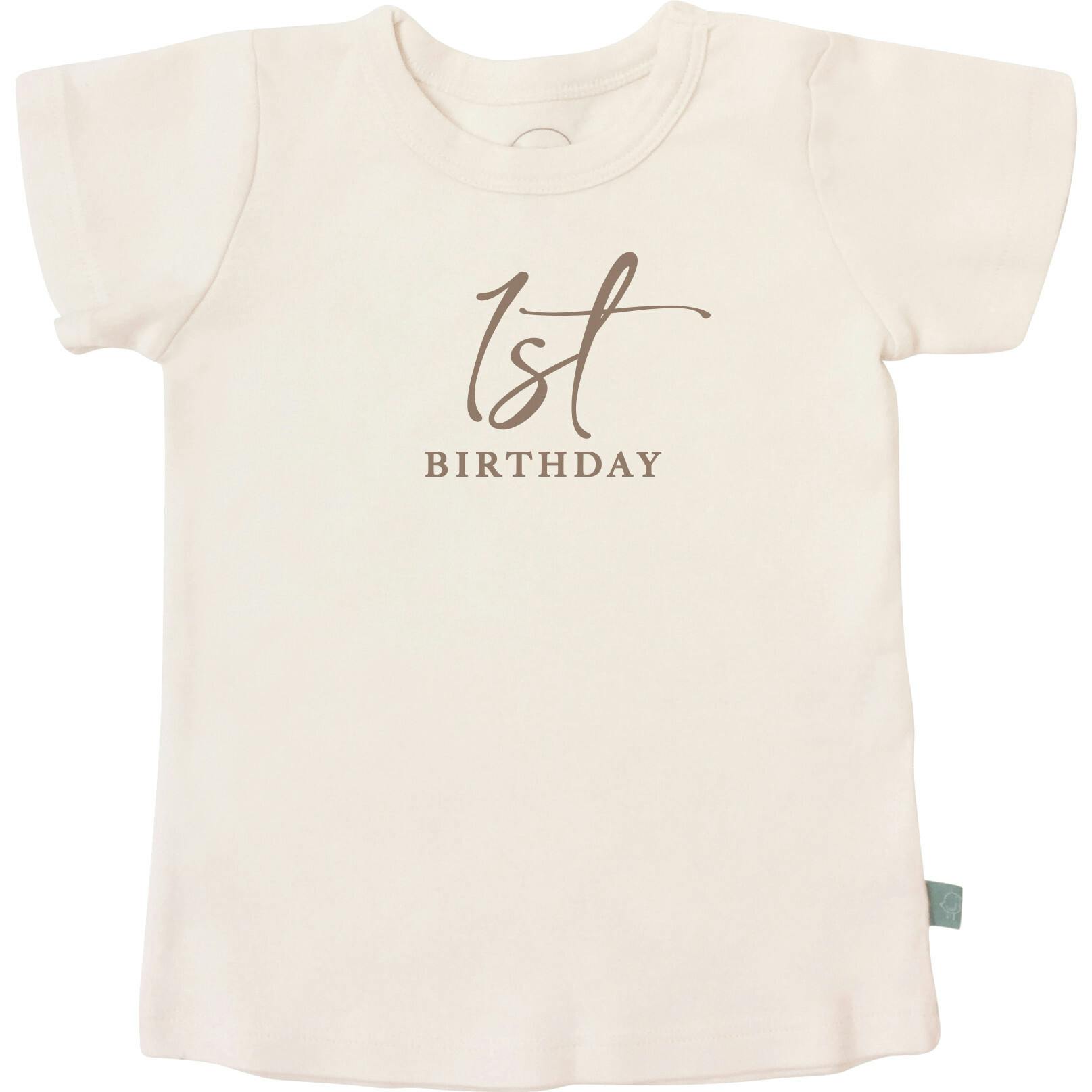 graphic tee | 1st birthday milestone charcoal