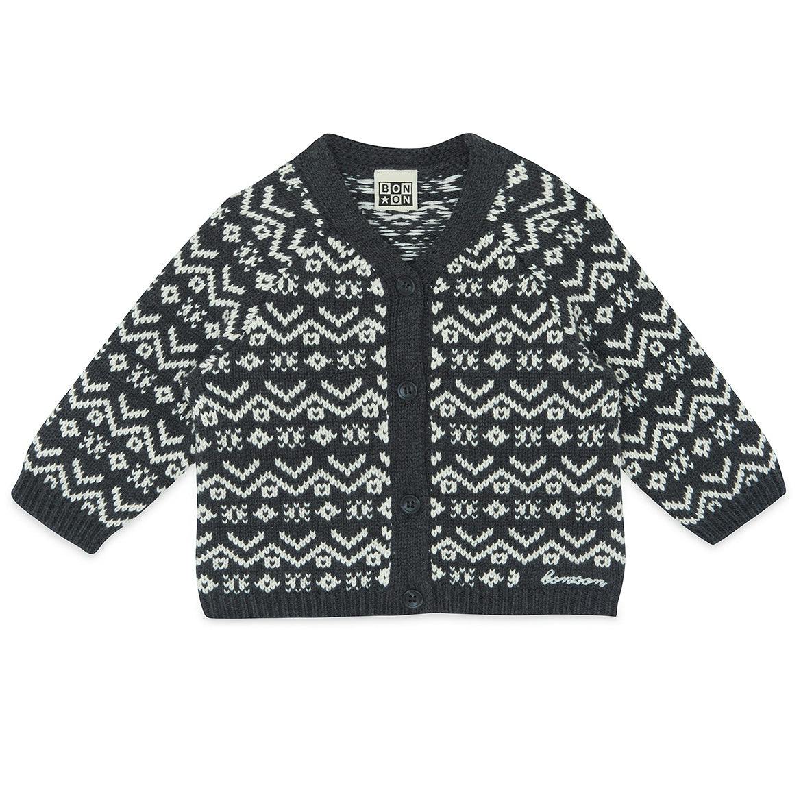 BONTON Mozza Baby Cardigan - Carbone