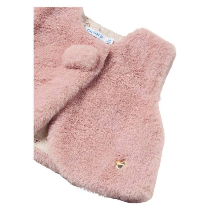 Pink Pom Faux Fur Vest