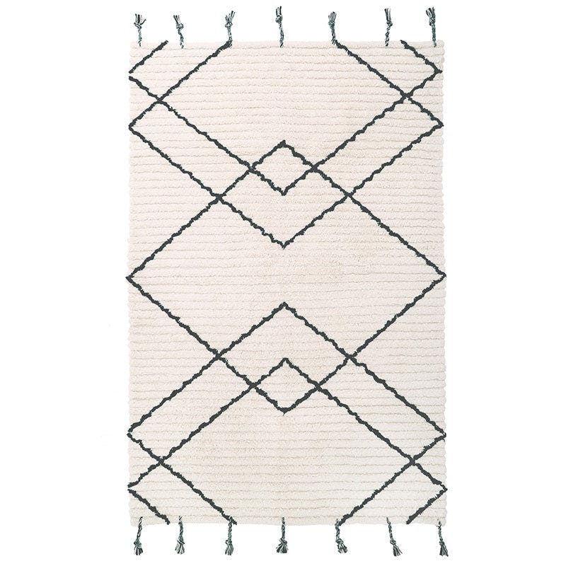 Viktor Braided Tassel Rectangular Rug, Black
