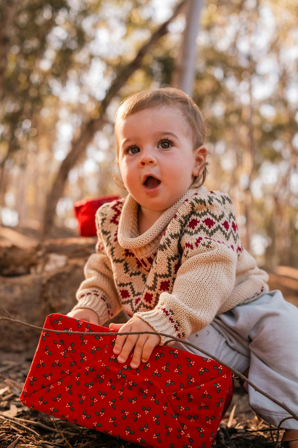Intarsia Sweater in Ecru