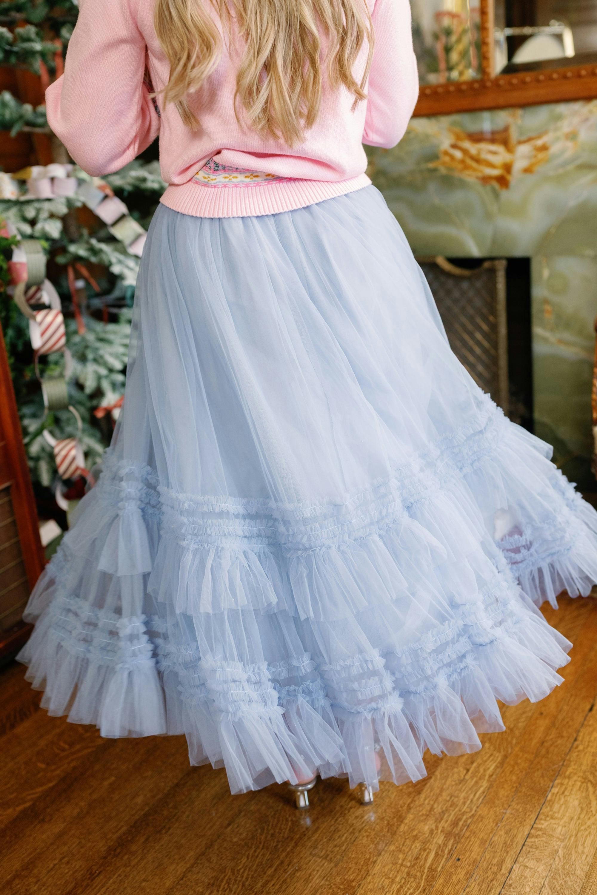 Celestine Skirt in Misty Blue