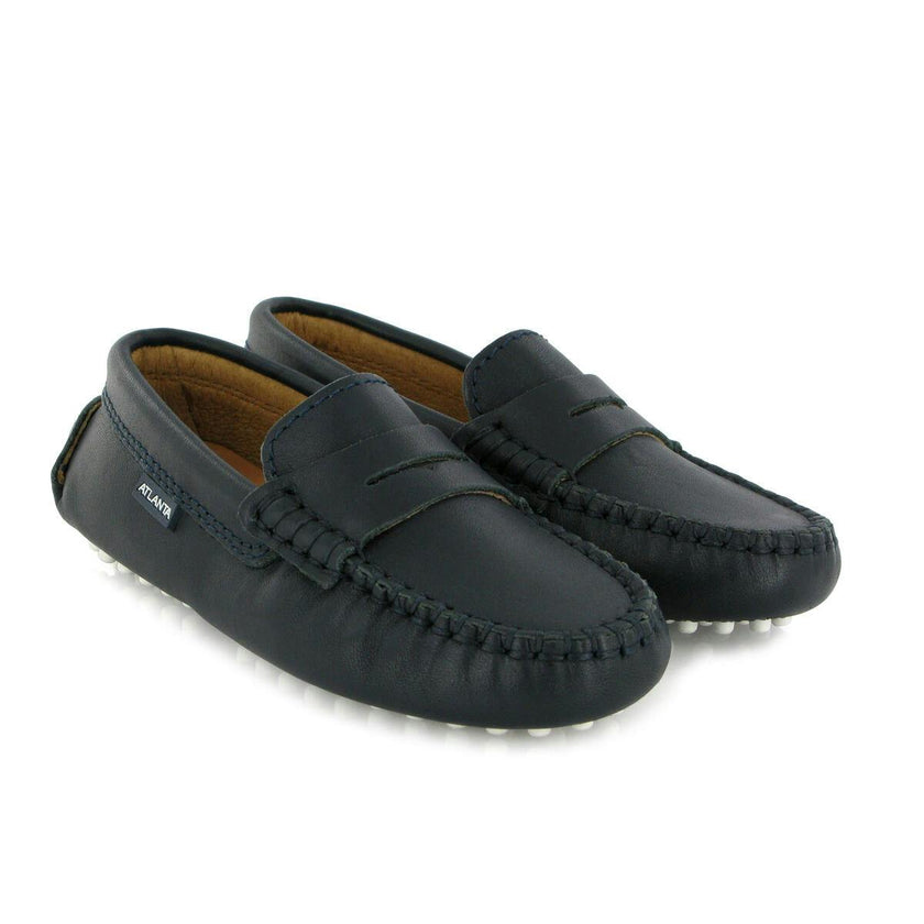 Penny 032 Driving shoes, dark blue smooth leather
