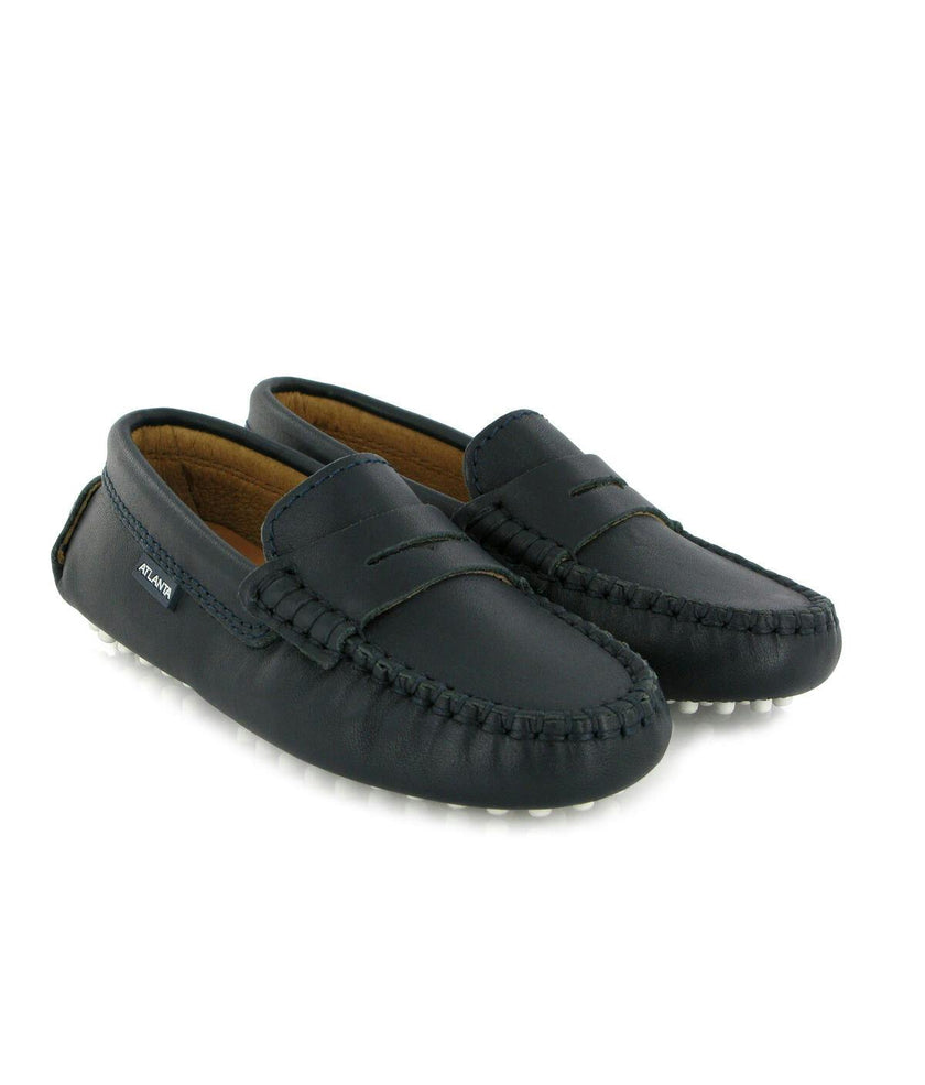 Penny 032 Driving shoes, dark blue smooth leather