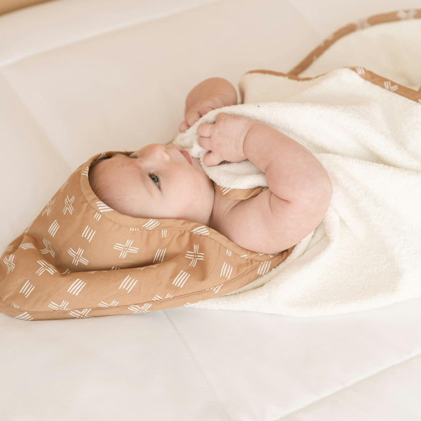 Ezra Copper Dash Hooded Baby Bath Towel