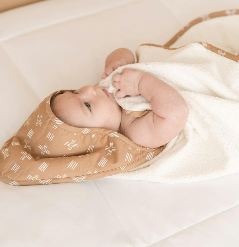 Ezra Copper Dash Hooded Baby Bath Towel