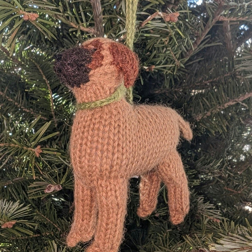 Bullmastiff Hand Knit Christmas Ornament Arcadia Home