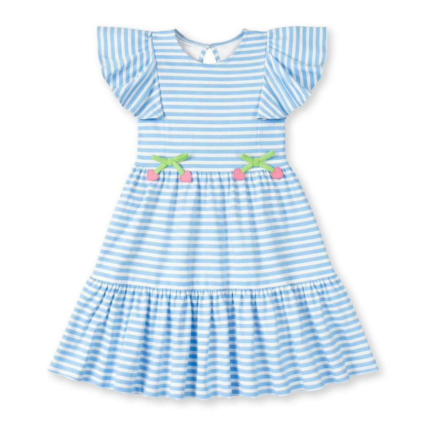 Stripe Knit Dress With Heart Cherries