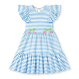 Stripe Knit Dress With Heart Cherries