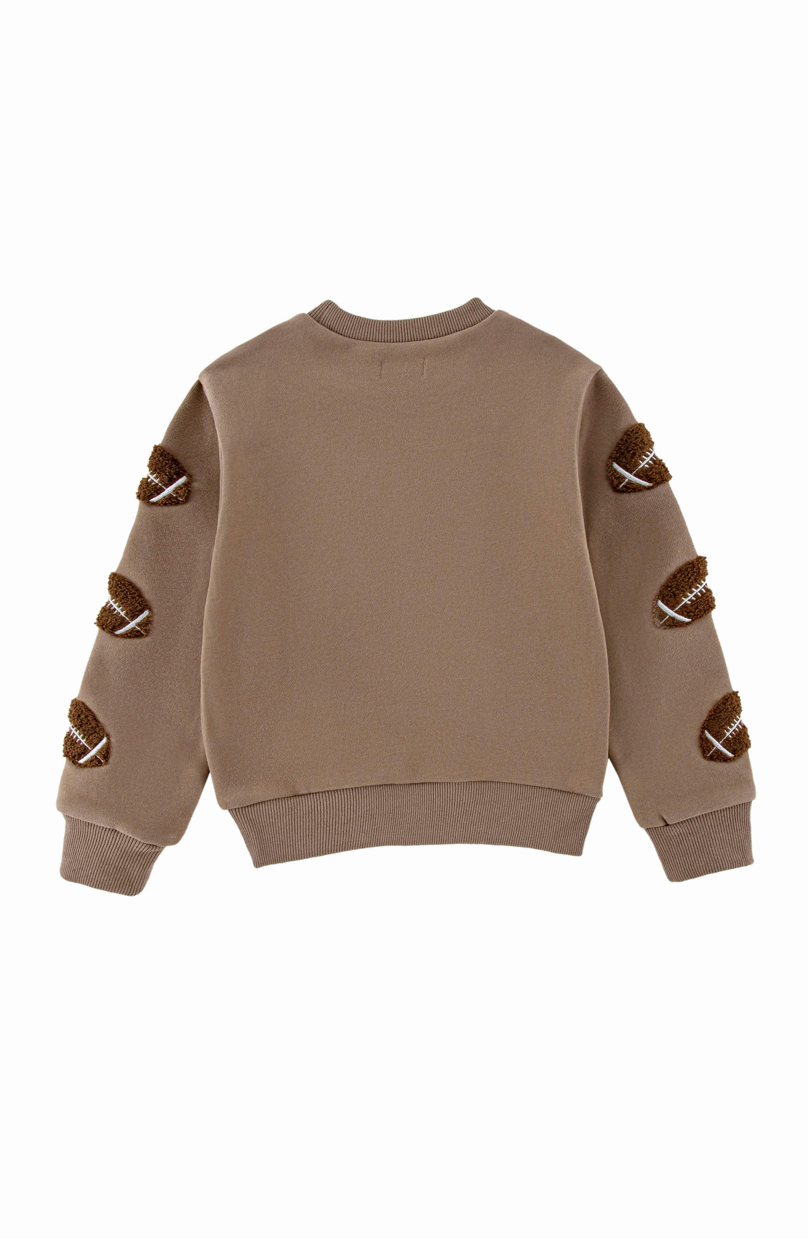 Brushed Fleece Patch Pullover Sweatshirt, Taupe Football