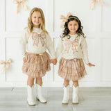 Gingham Printed Tulle Bow Headband