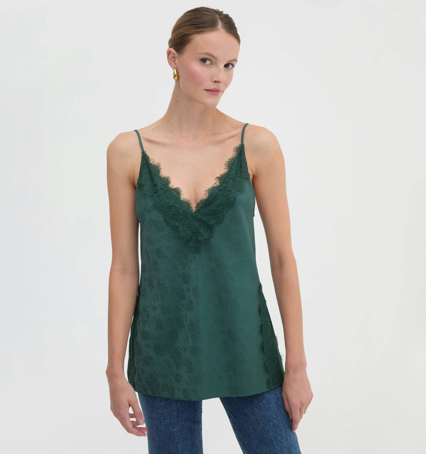 The Sylvane Top - Jadeite Floral Jacquard