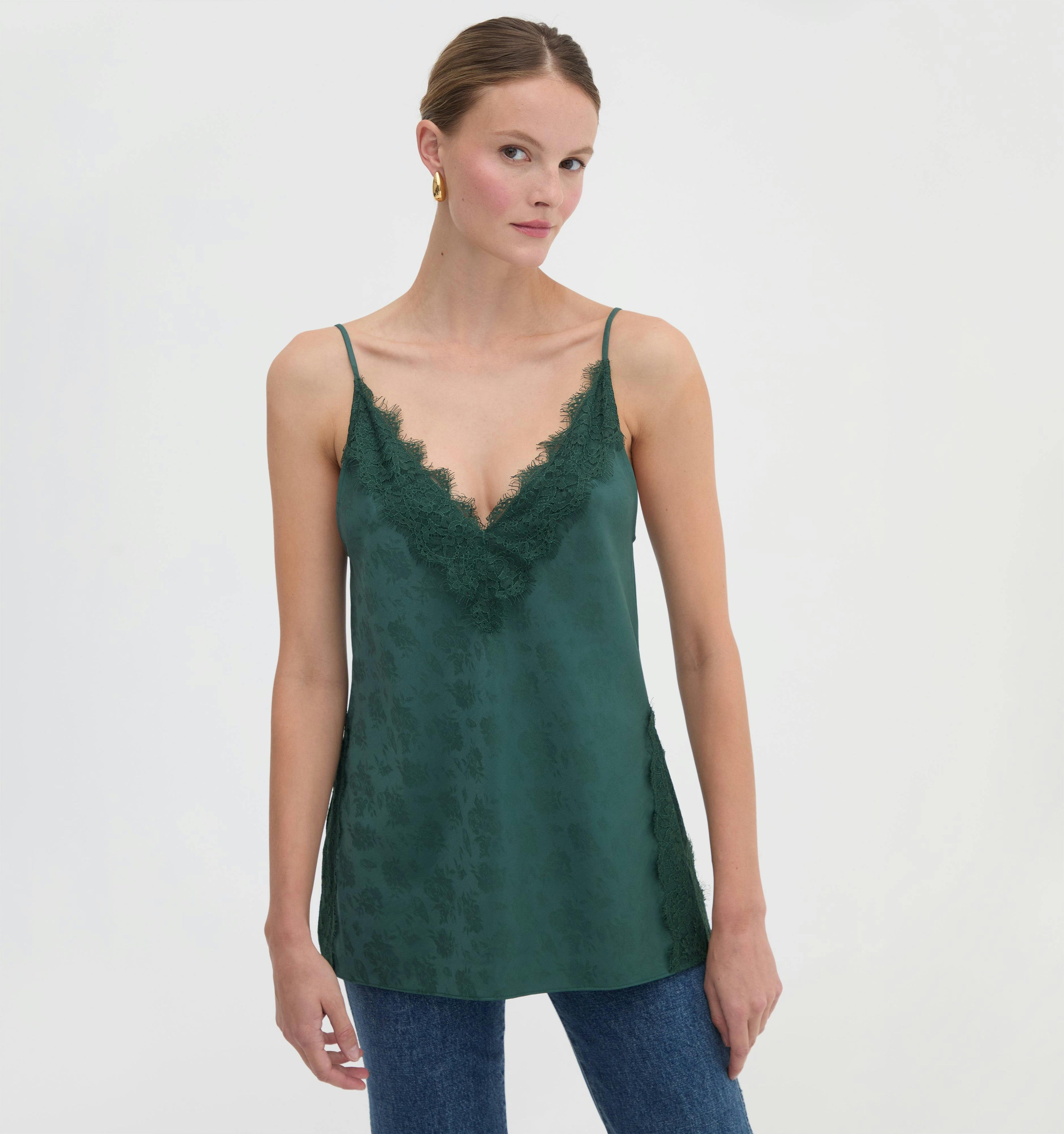 The Sylvane Top - Jadeite Floral Jacquard