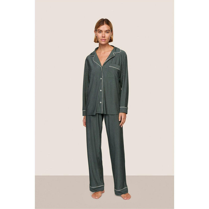 Gisele Printed TENCEL Modal Long PJ Set, Green