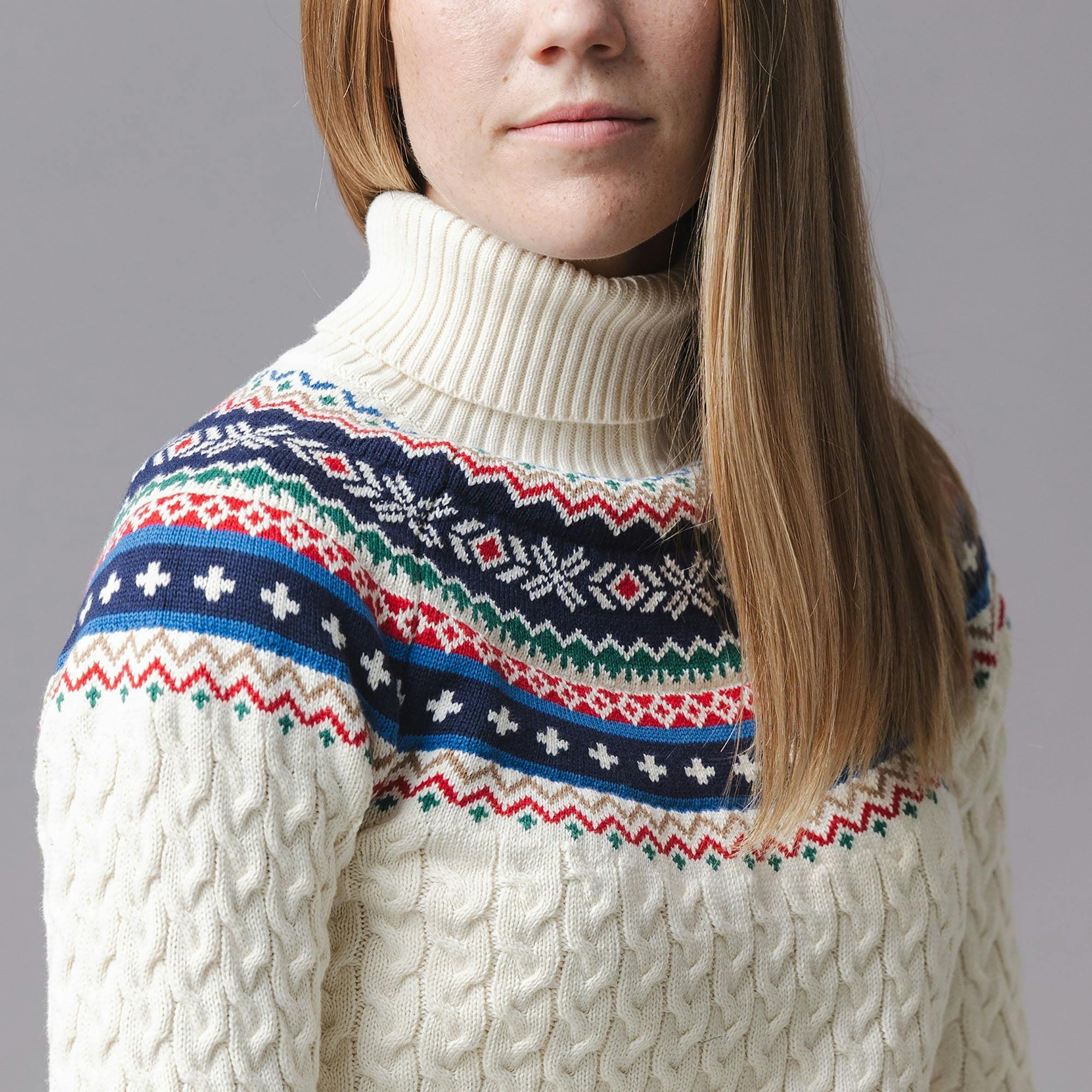 Organic Fair Isle Cable Sweater