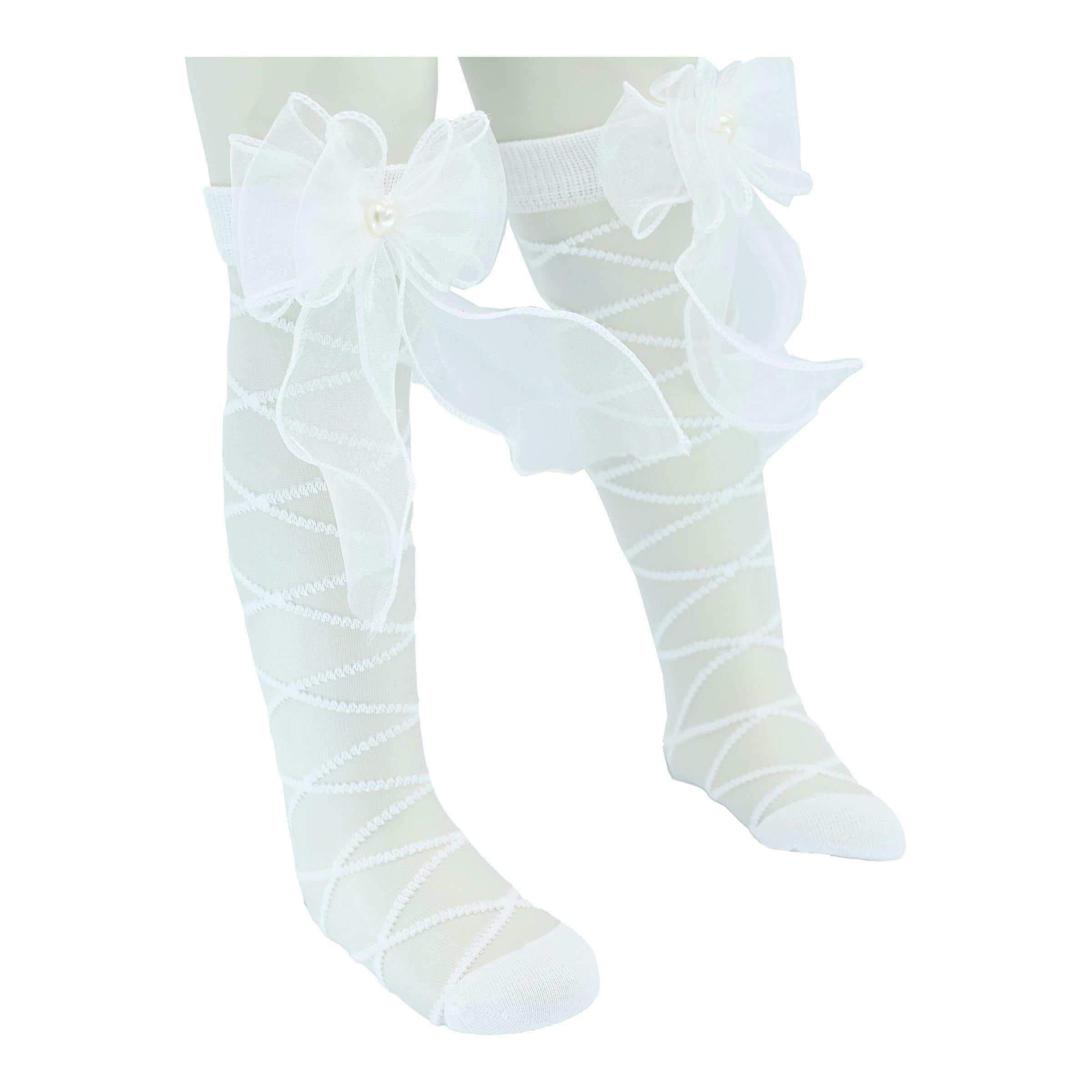 Tulle Tie Wrap Heart Socks