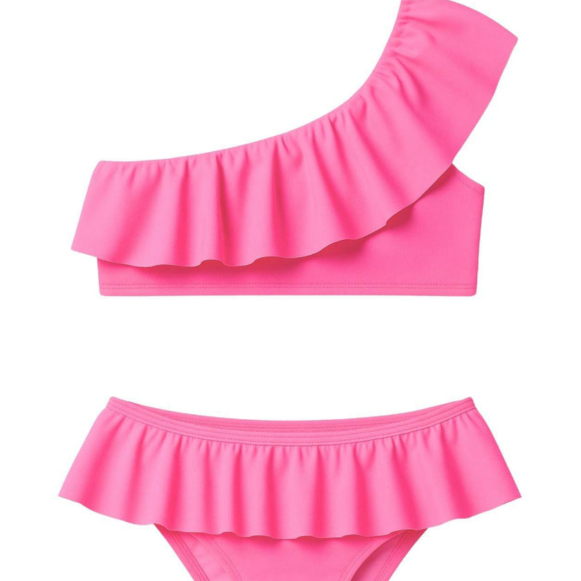 One Shoulder Ruffle Bikini
