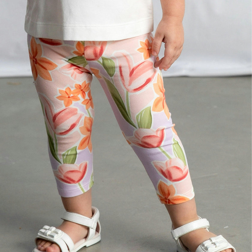 Graphic Top and Floral Legging Set