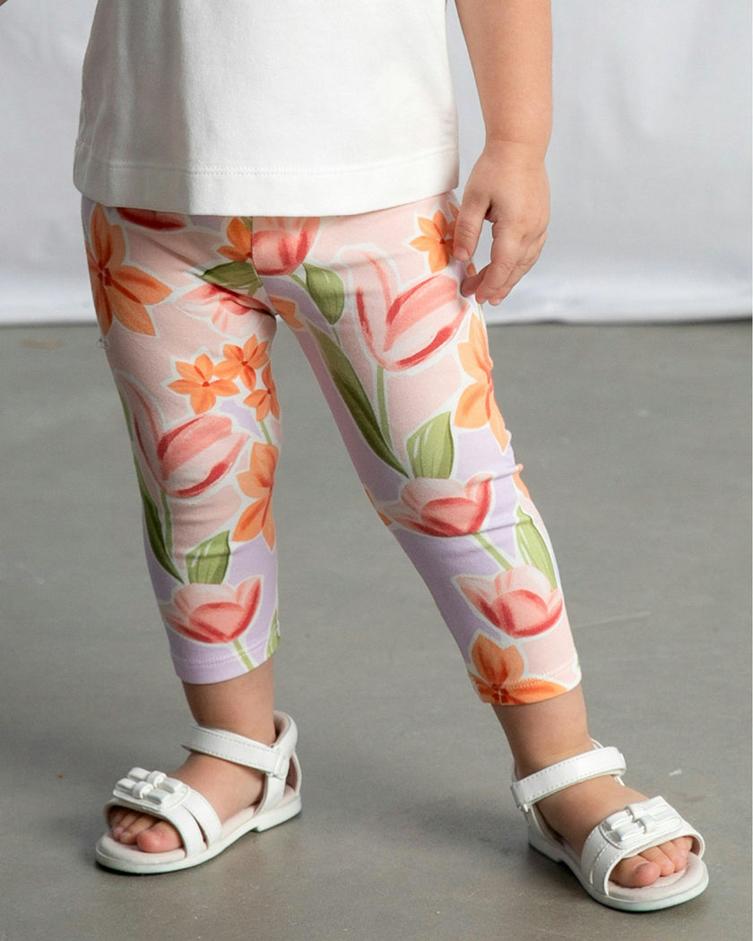 Graphic Top and Floral Legging Set