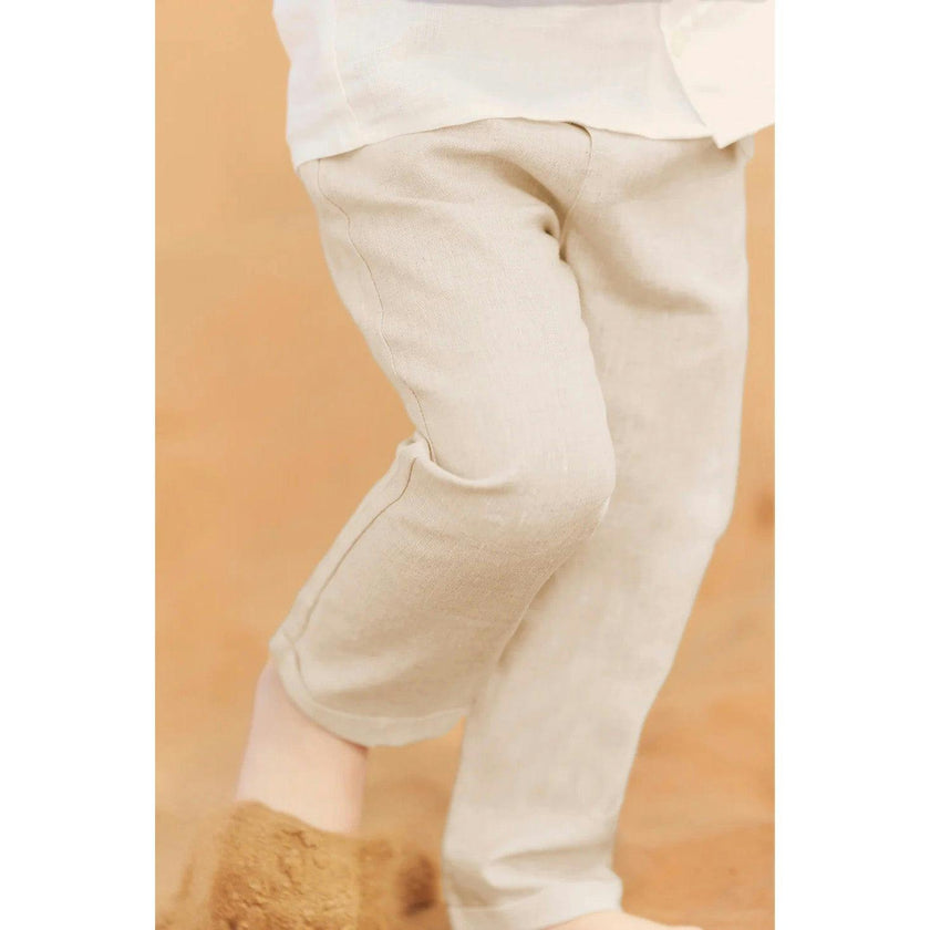 TARTINE ET CHOCOLAT Classic Linen Baby Trousers - Beige