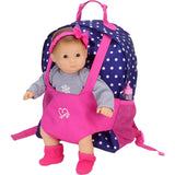 18" Doll Polka Dot Doll Carrier Backpack